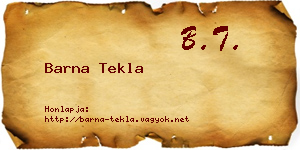 Barna Tekla névjegykártya
