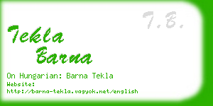 tekla barna business card